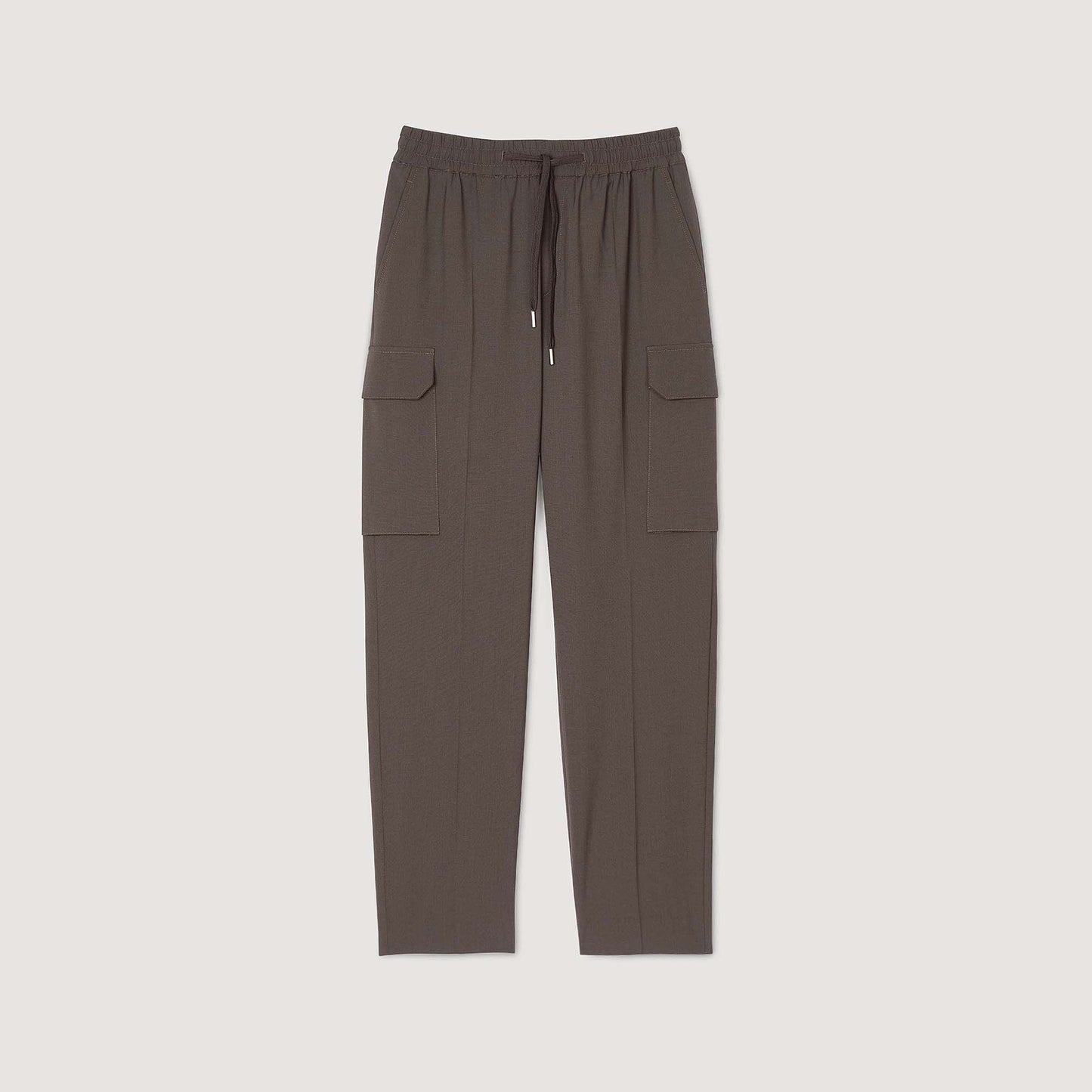 Sandro Elasticated cargo trousers Dark Kaki.