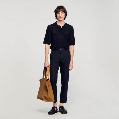 Sandro Cotton carrot-cut trousers Black