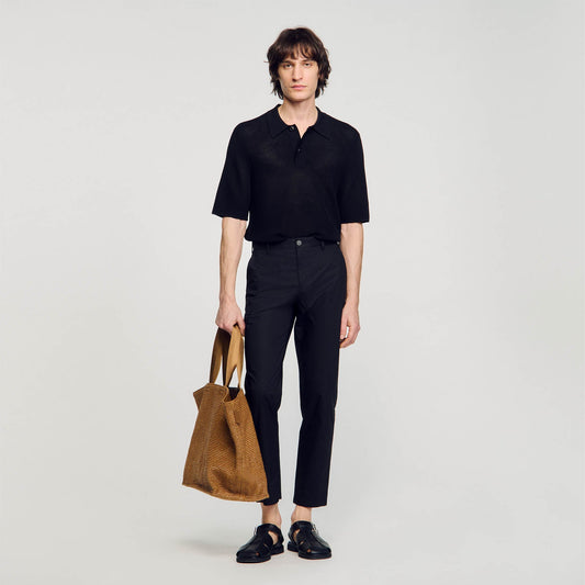 Sandro Cotton carrot-cut trousers Black