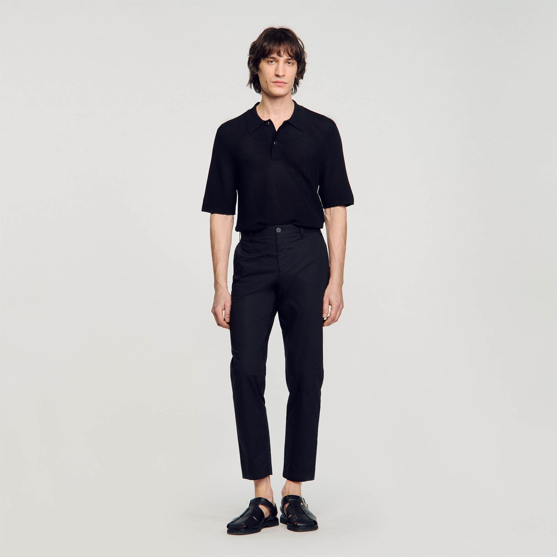 Sandro Cotton carrot-cut trousers Black
