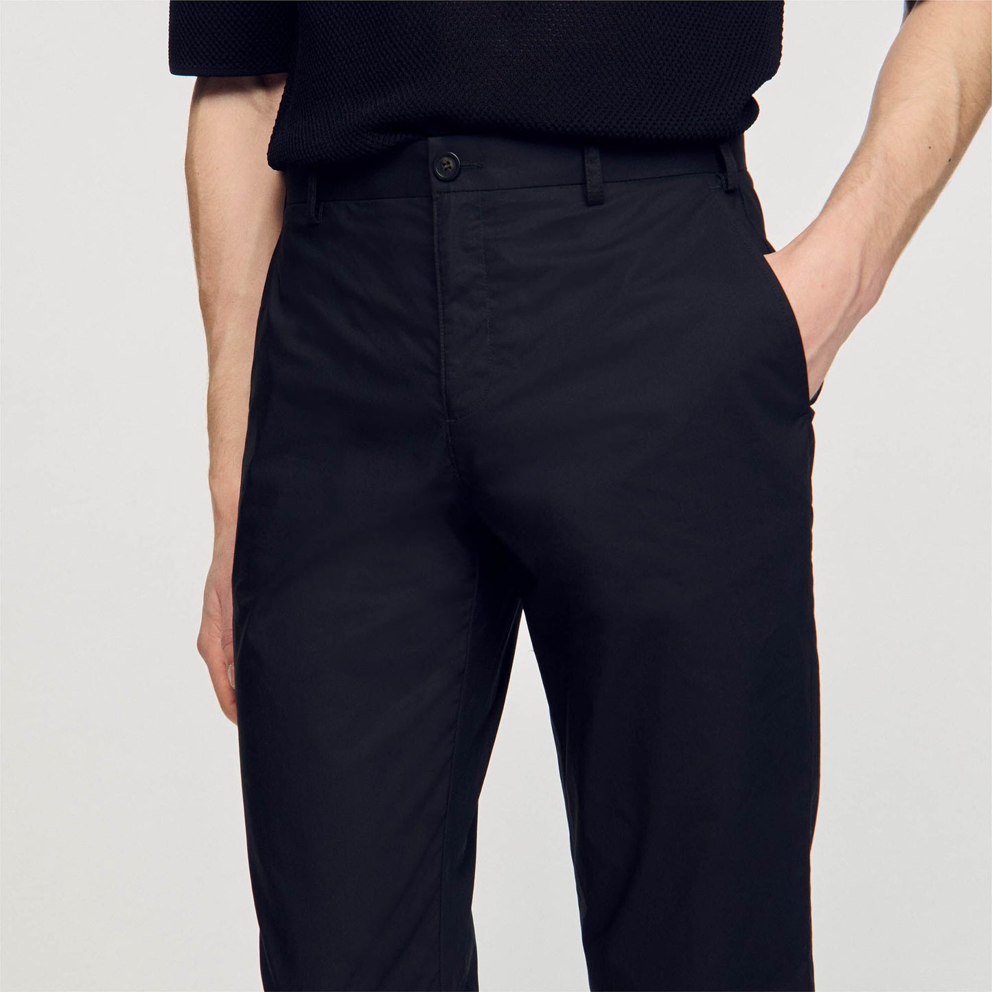 Sandro Cotton carrot-cut trousers Black
