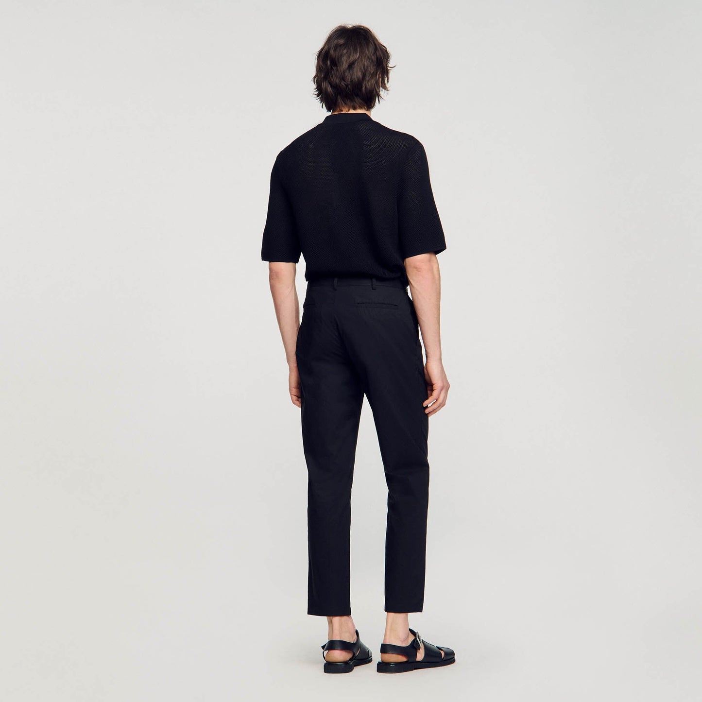 Sandro Cotton carrot-cut trousers Black