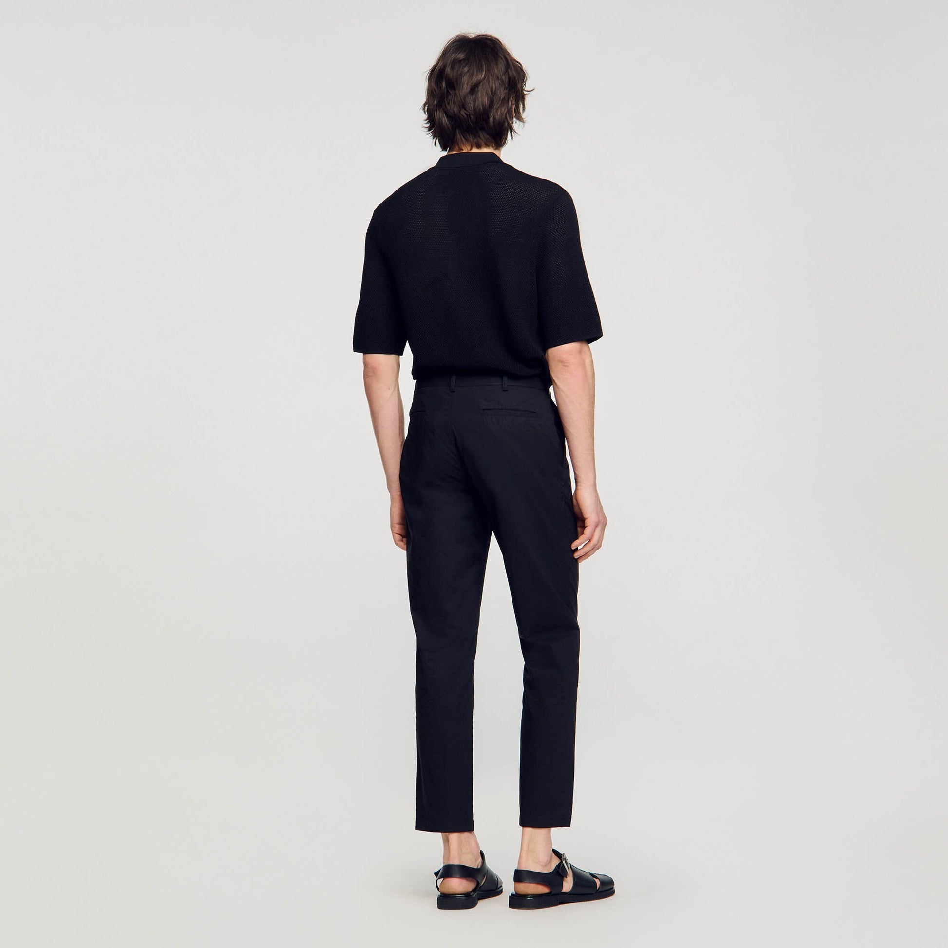 Sandro Cotton carrot-cut trousers Black