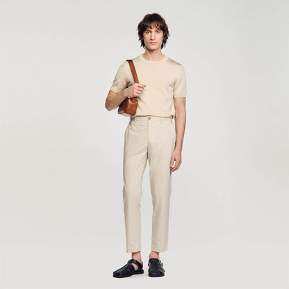 Sandro Cotton carrot-cut trousers Light Grey