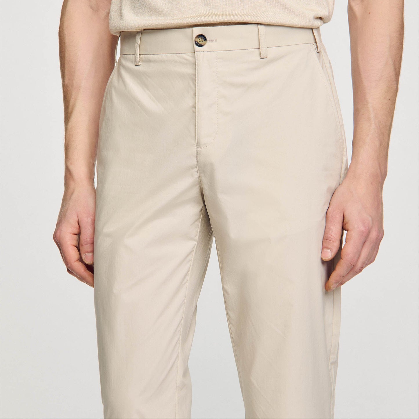 Sandro Cotton carrot-cut trousers Light Grey