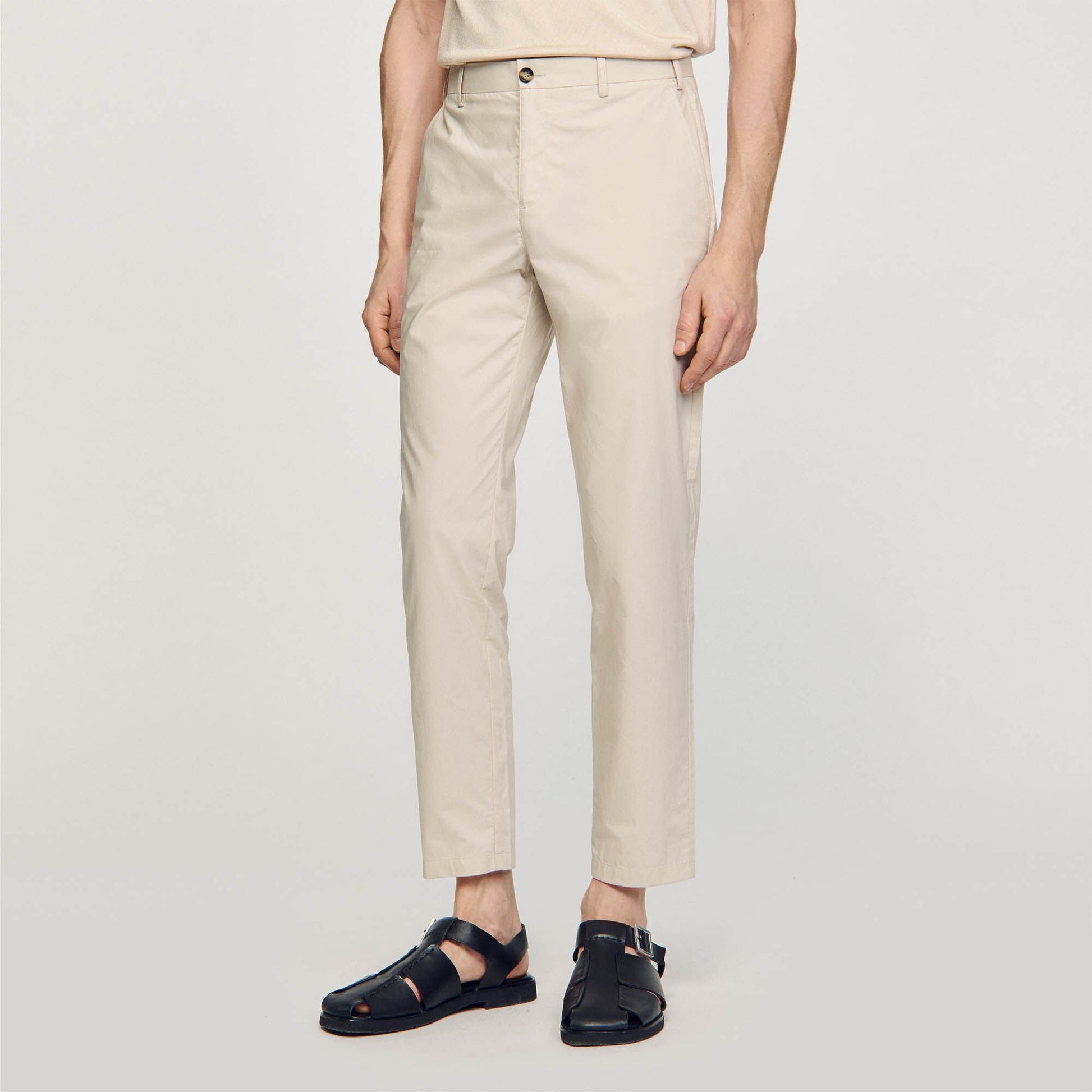 Sandro Cotton carrot-cut trousers Light Grey
