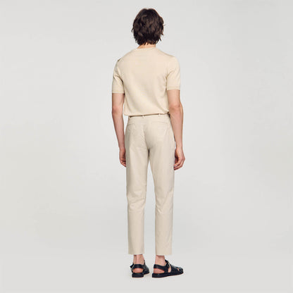 Sandro Cotton carrot-cut trousers Light Grey