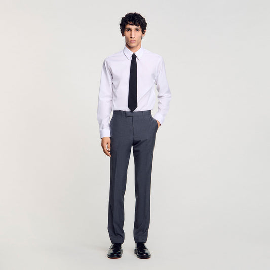 Sandro Wool suit trousers Mocked Grey