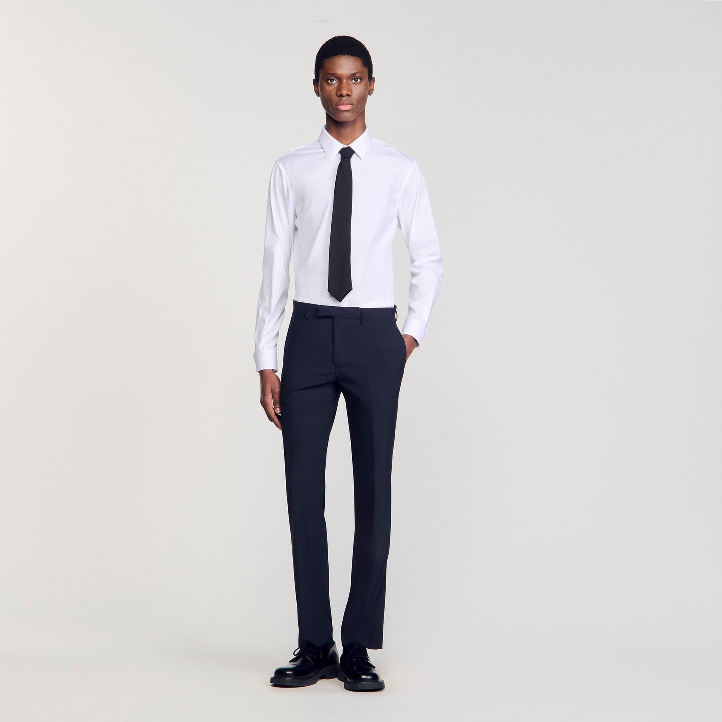 Sandro Wool suit trousers Navy Blue