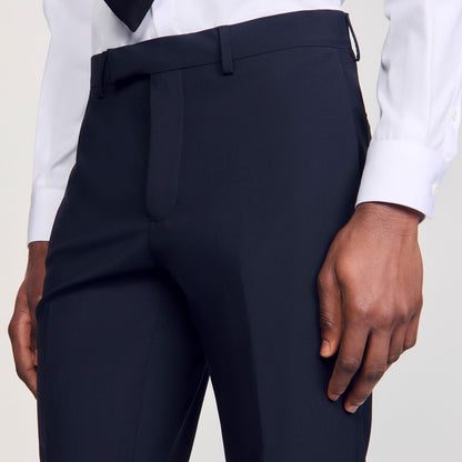 Sandro Wool suit trousers Navy Blue