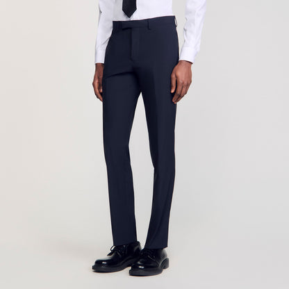 Sandro Wool suit trousers Navy Blue