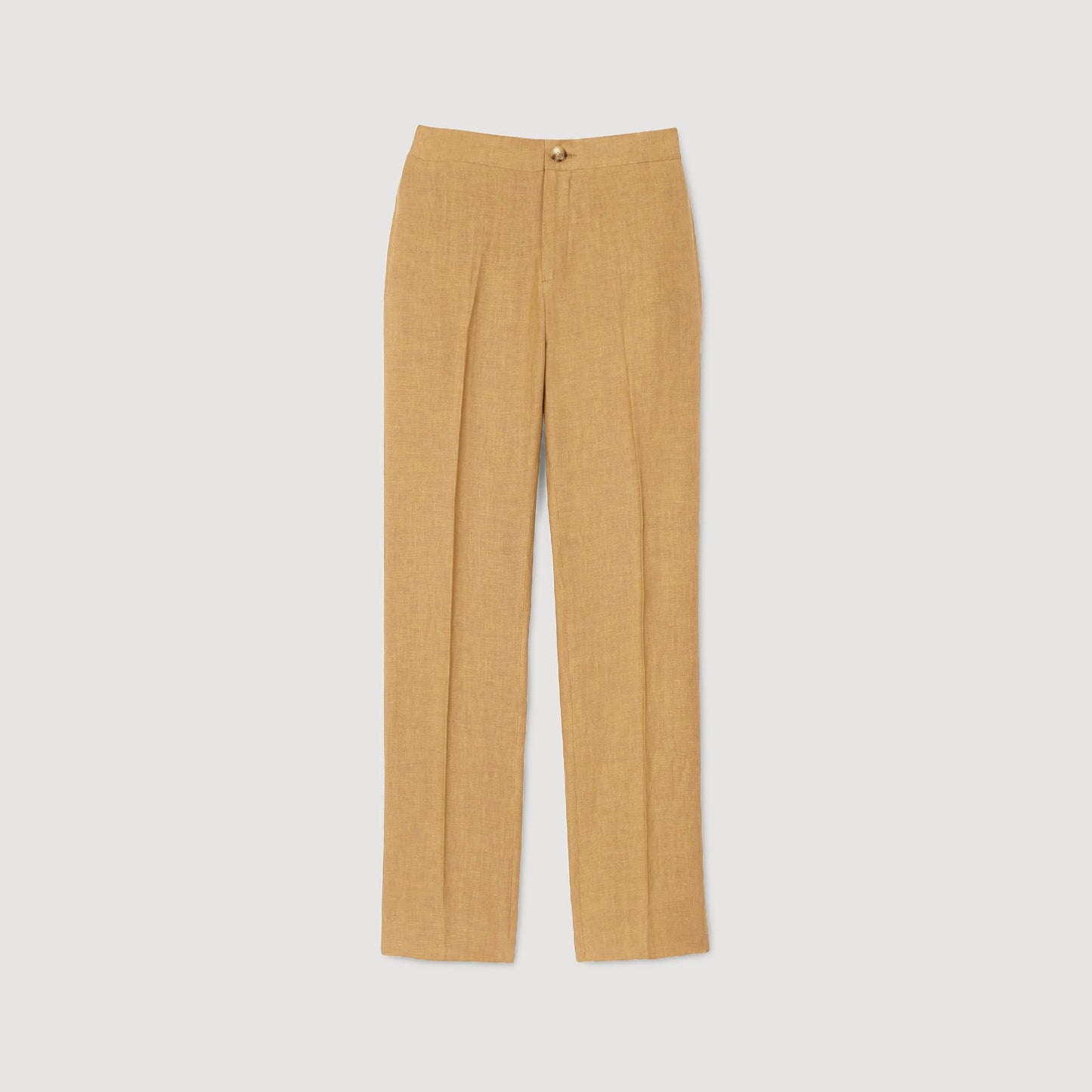 Sandro Linen trousers Dark Sand