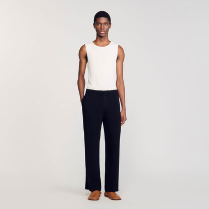 Sandro Pleated trousers Black
