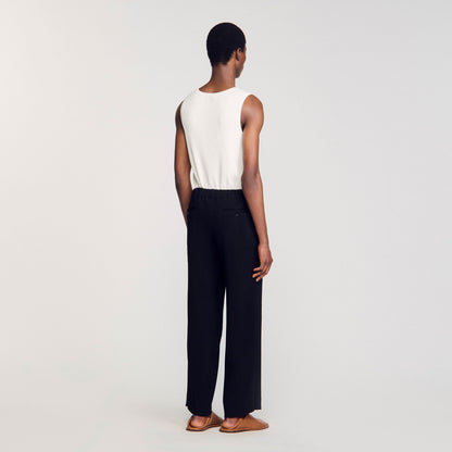Sandro Pleated trousers Black