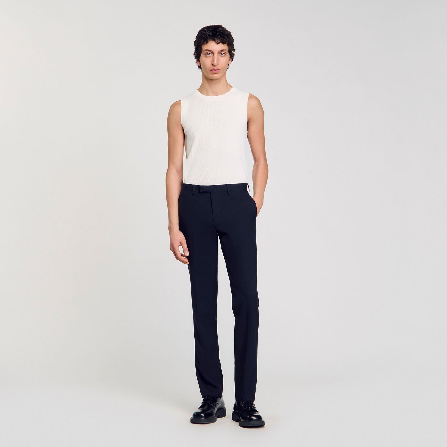 Sandro Wool suit trousers Navy Blue