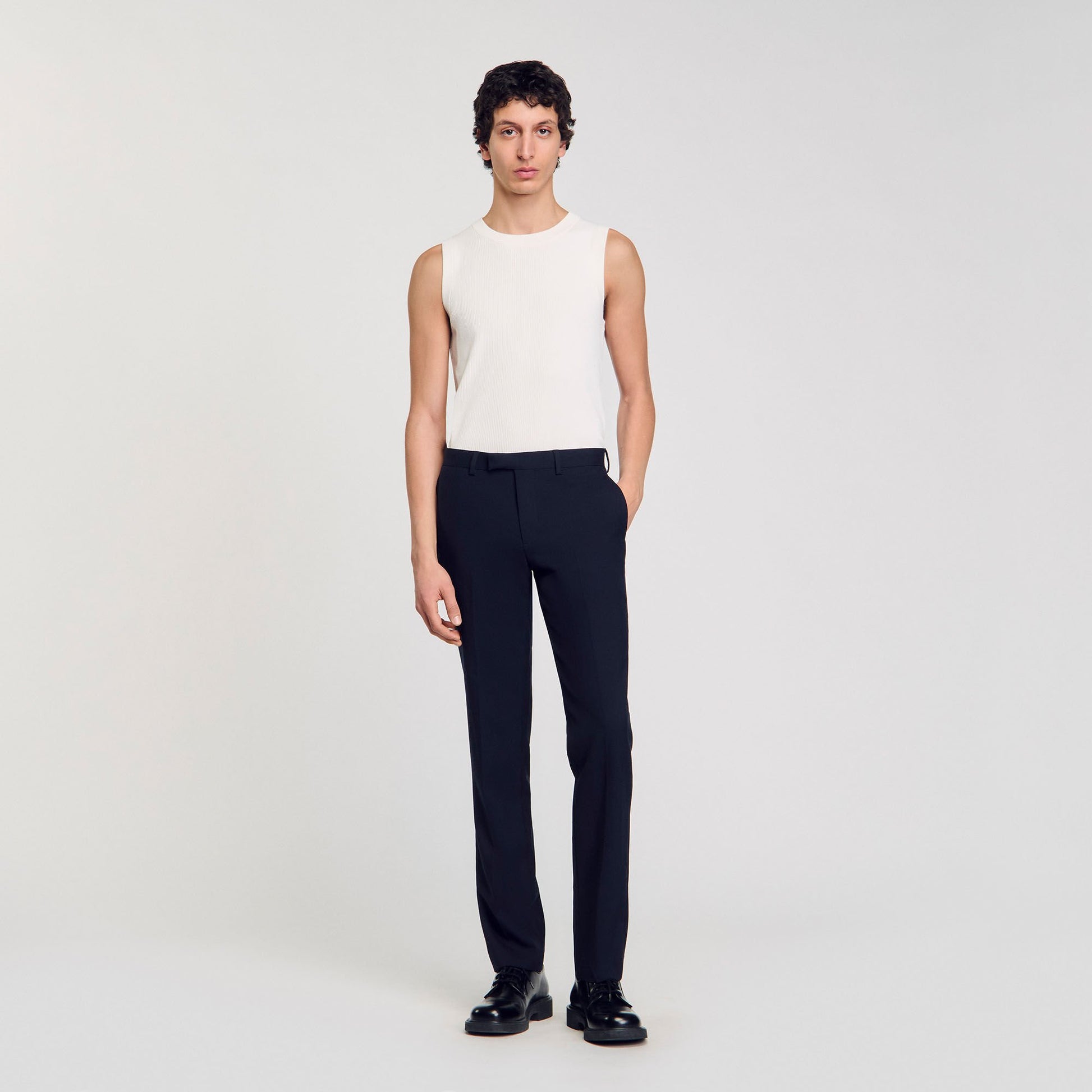 Sandro Wool suit trousers Navy Blue