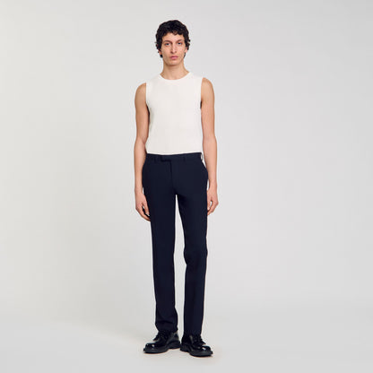 Sandro Wool suit trousers Navy Blue