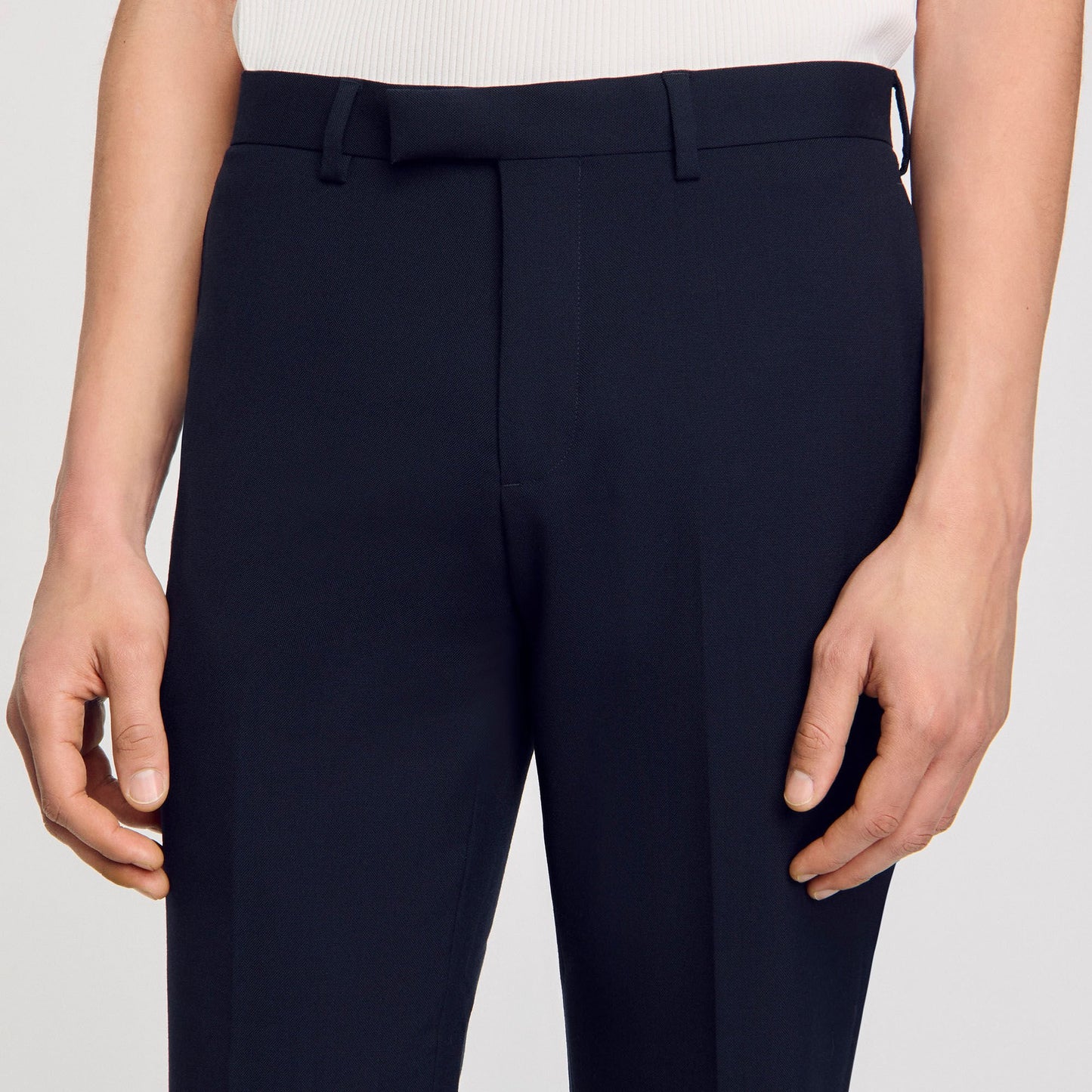 Sandro Wool suit trousers Navy Blue