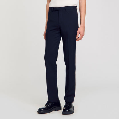 Sandro Wool suit trousers Navy Blue