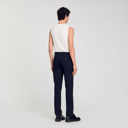 Sandro Wool suit trousers Navy Blue