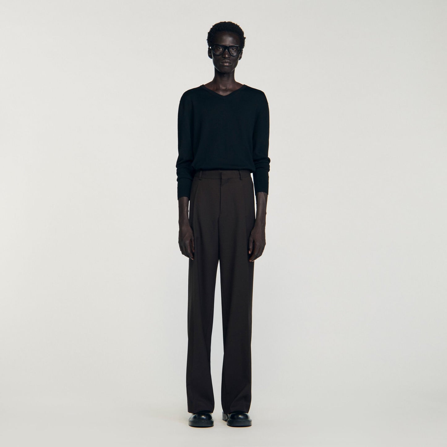 Sandro Wool suit trousers Chocolate
