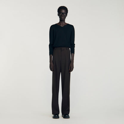 Sandro Wool suit trousers Chocolate