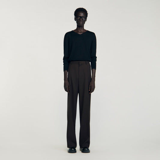 Sandro Wool suit trousers Chocolate