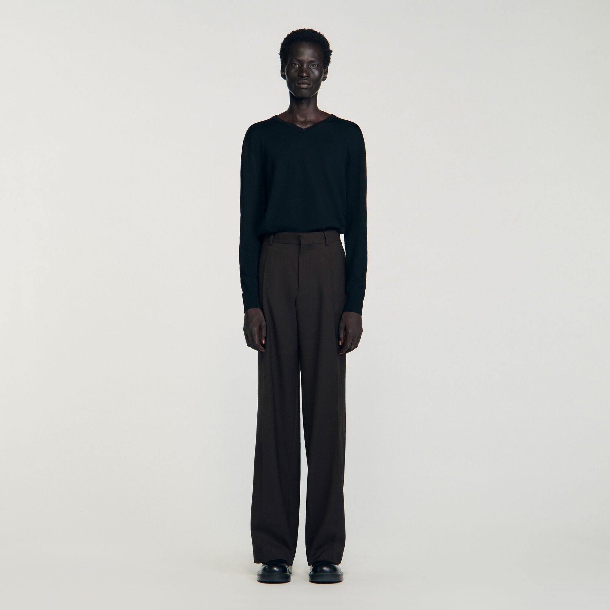 Sandro Wool suit trousers Chocolate