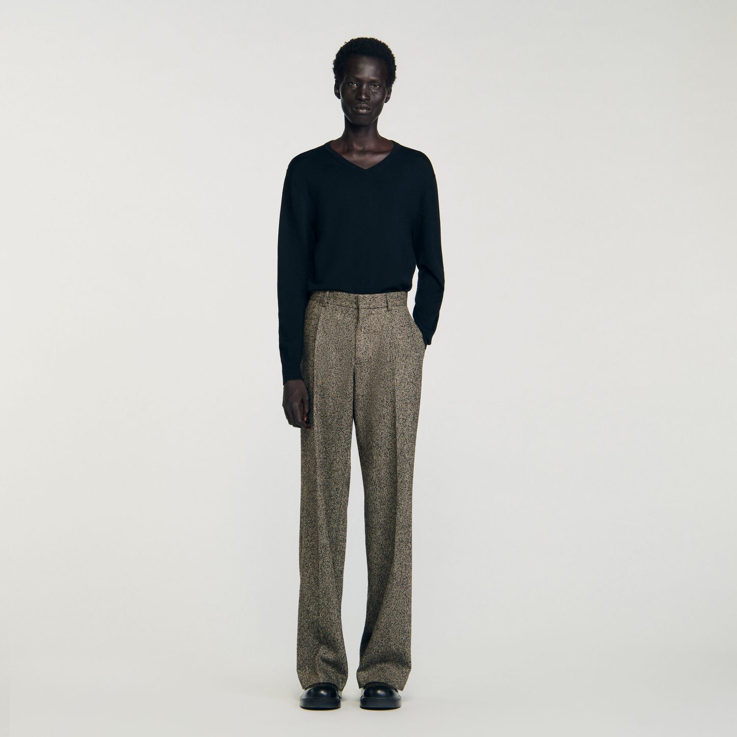 Sandro Wide-leg suit trousers String Chine