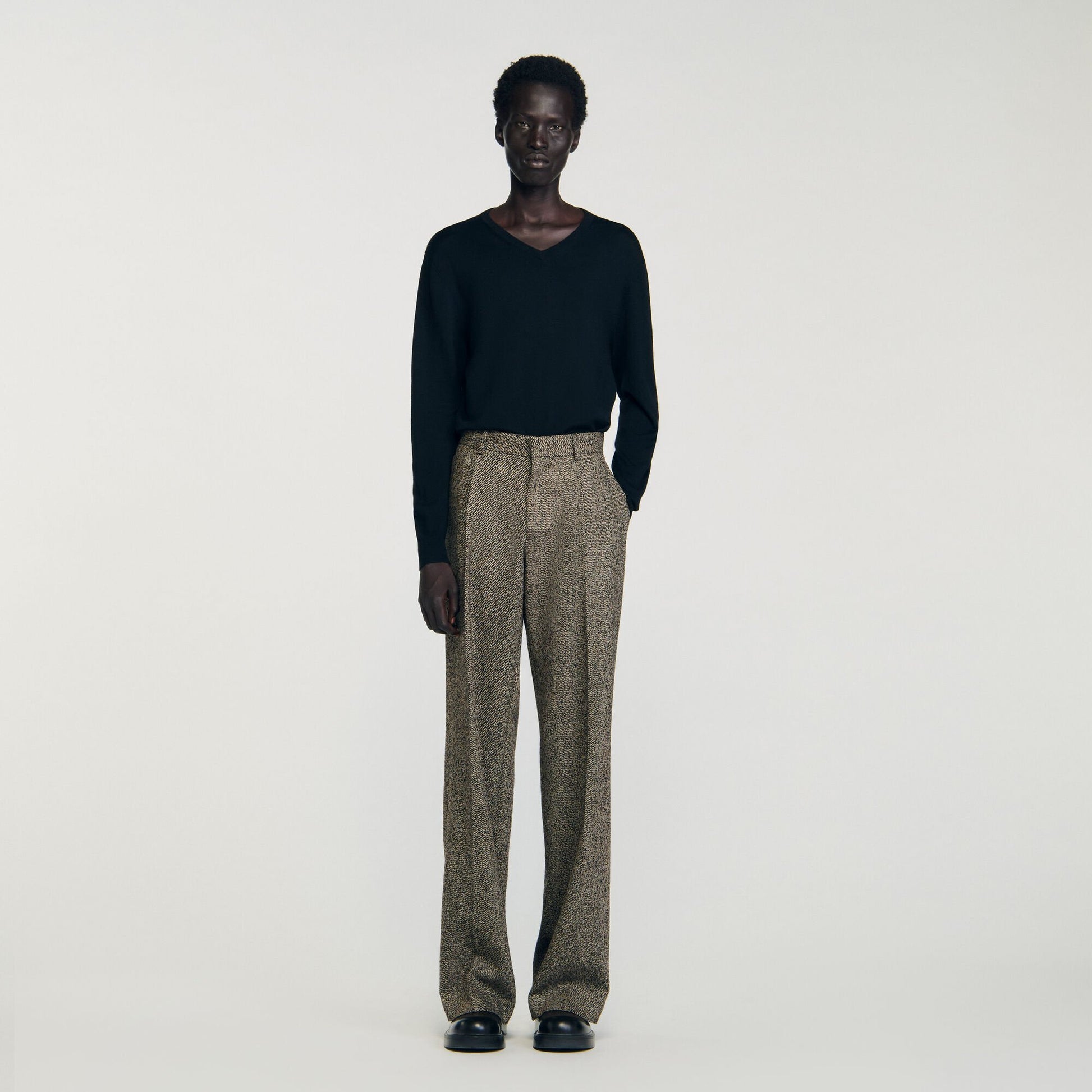 Sandro Wide-leg suit trousers String Chine