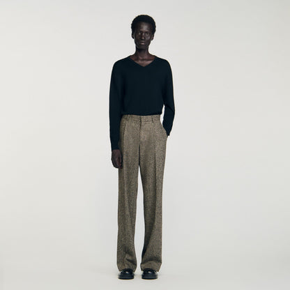 Sandro Wide-leg suit trousers String Chine