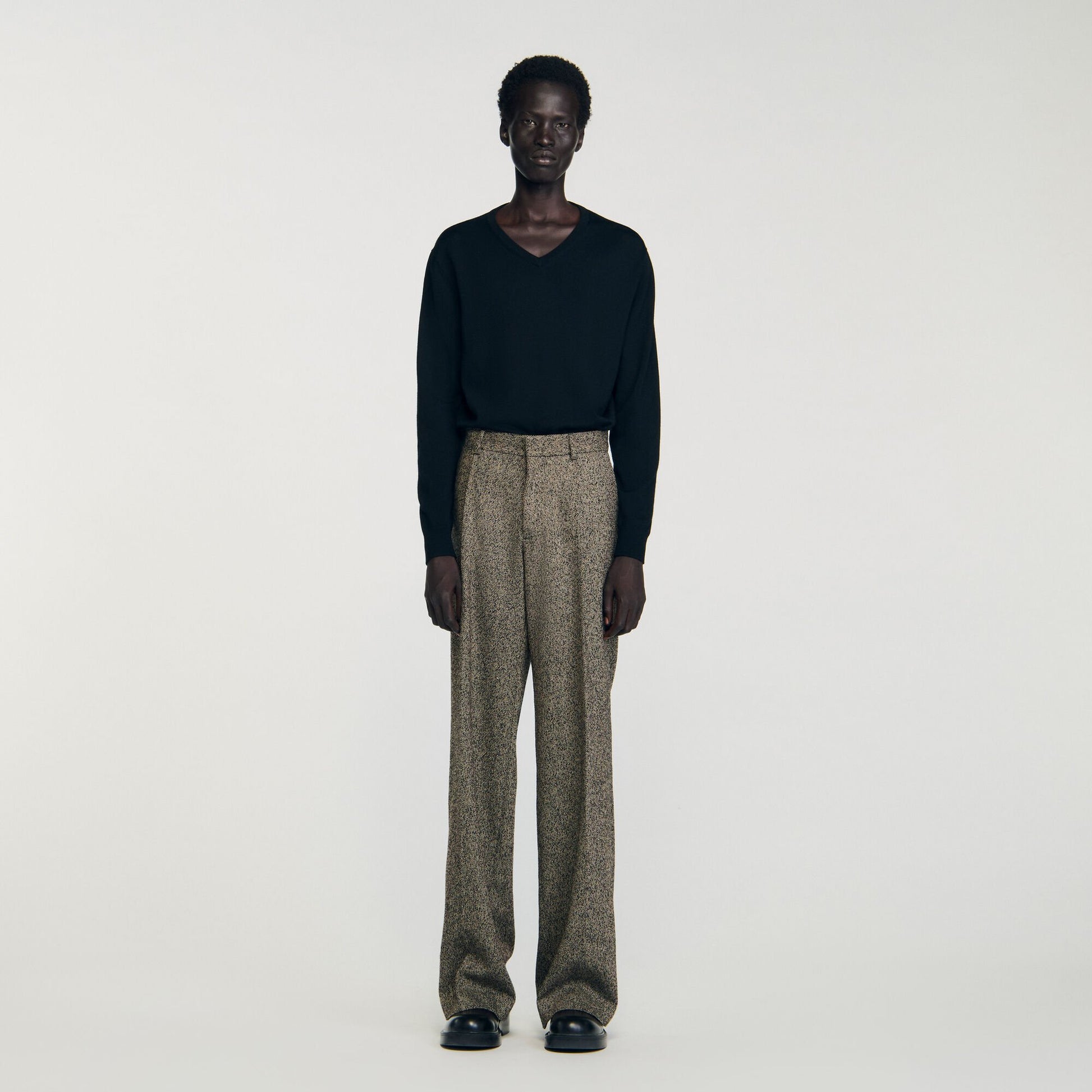 Sandro Wide-leg suit trousers String Chine