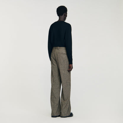 Sandro Wide-leg suit trousers String Chine