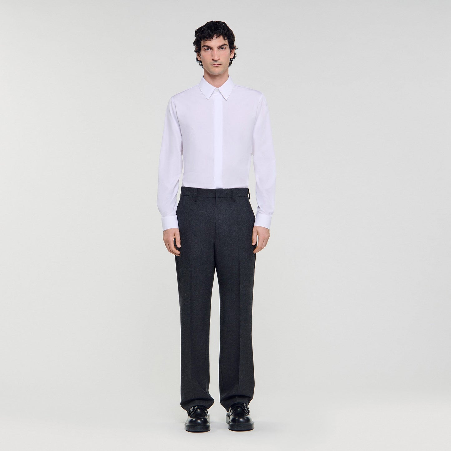 Sandro Wool suit trousers Heather Charcoal