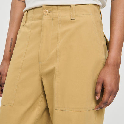 Sandro Wide-leg cotton trousers Ocher Yellow