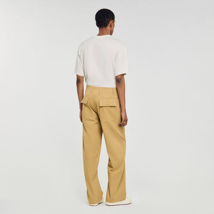 Sandro Wide-leg cotton trousers Ocher Yellow