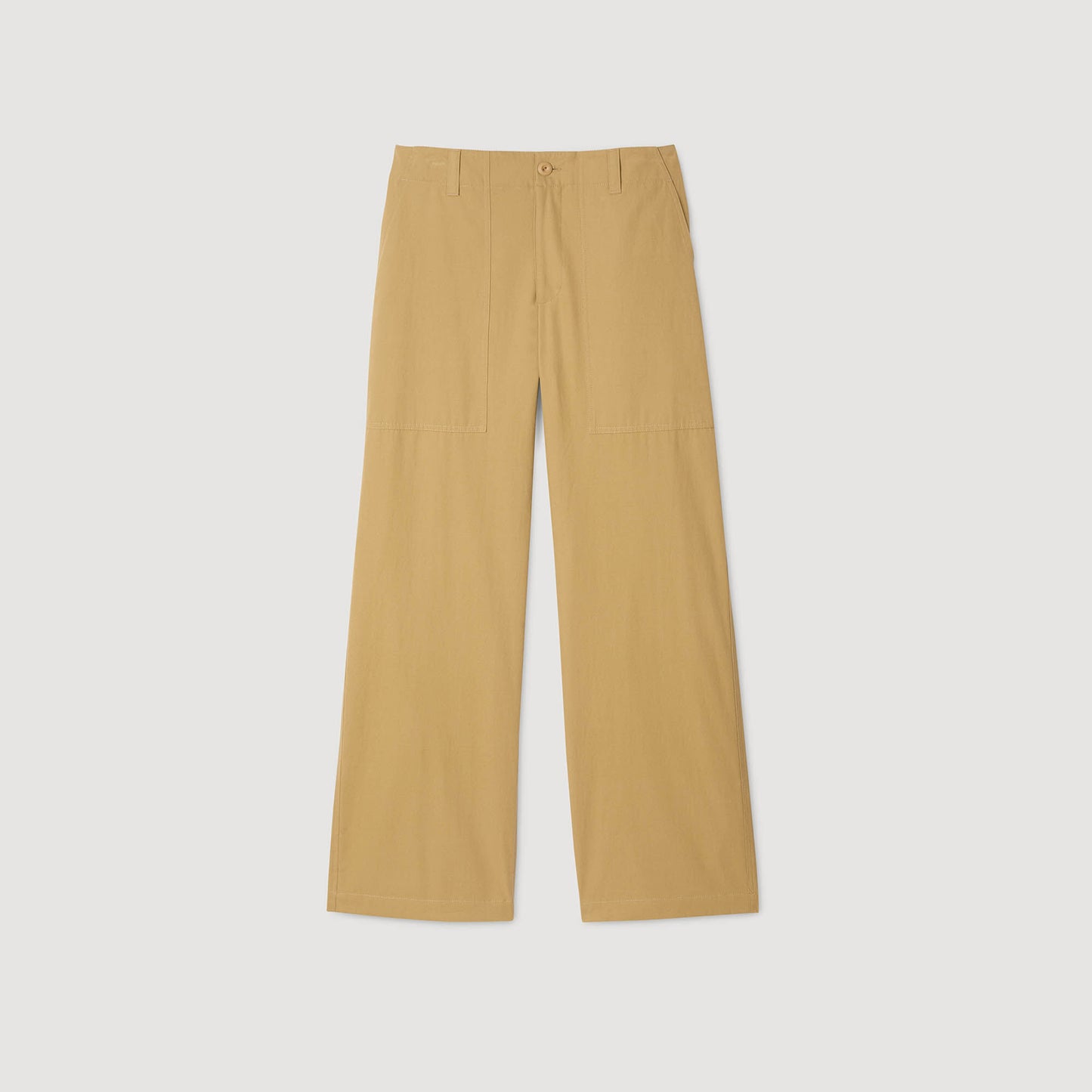 Sandro Wide-leg cotton trousers Ocher Yellow