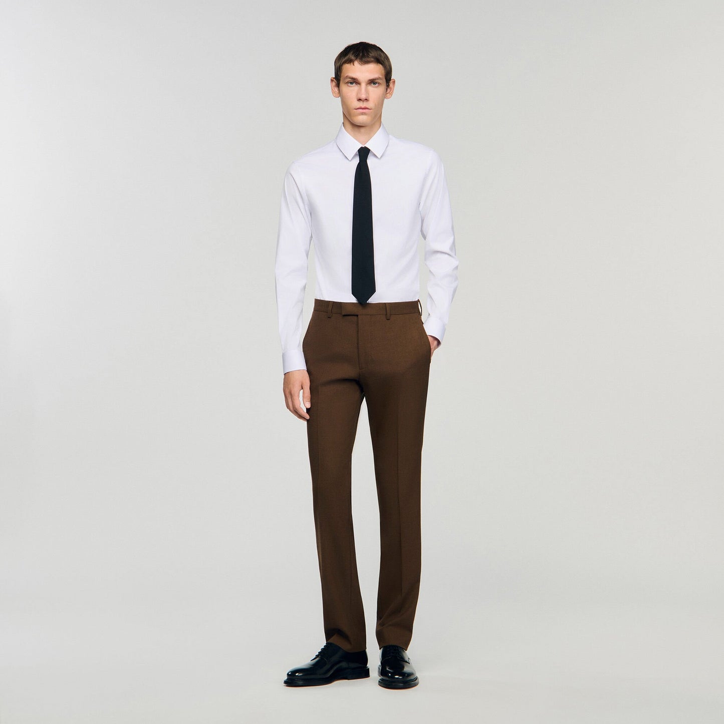 Sandro Wool trousers Tobacco Brown