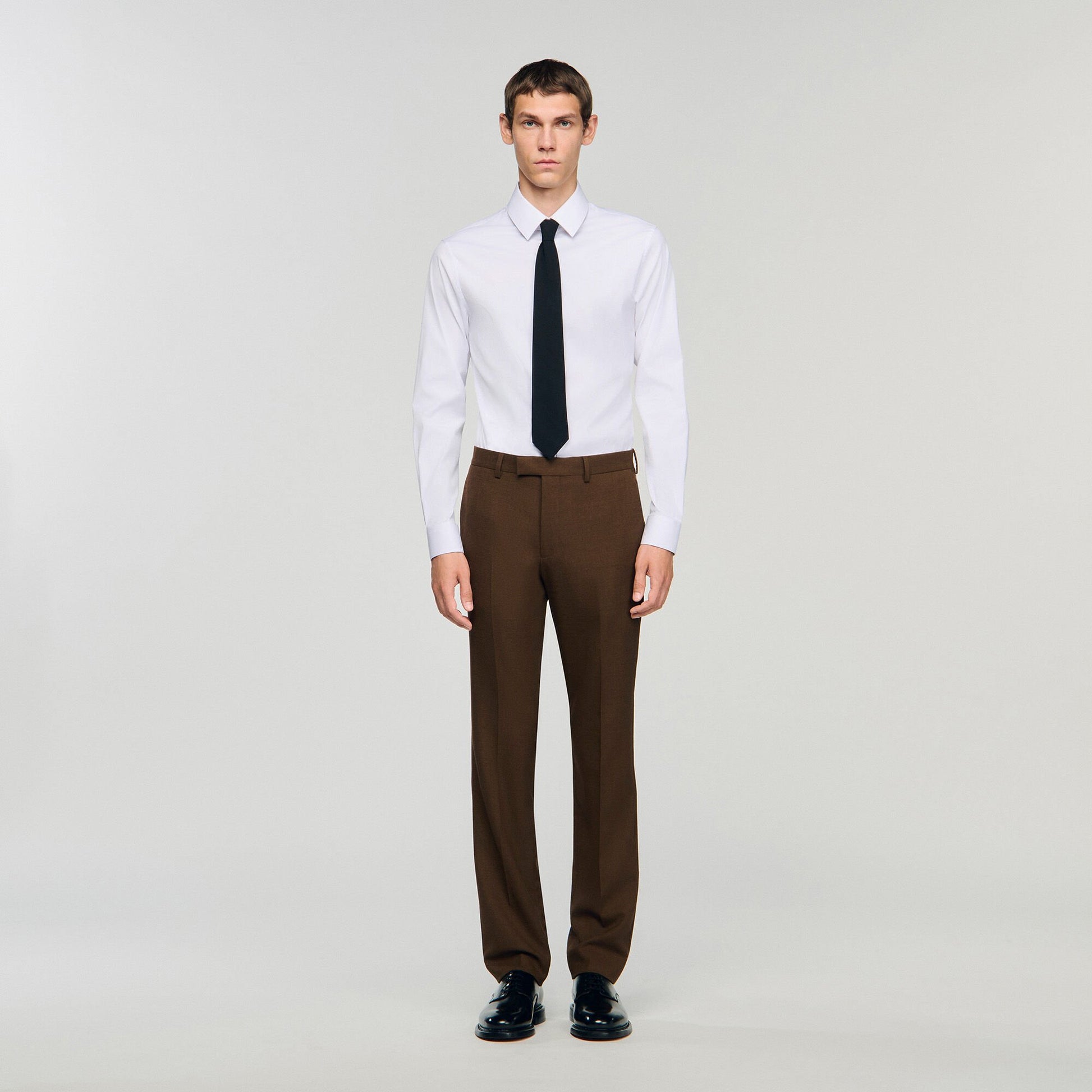Sandro Wool trousers Tobacco Brown