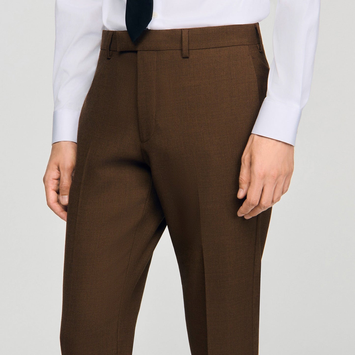 Sandro Wool trousers Tobacco Brown