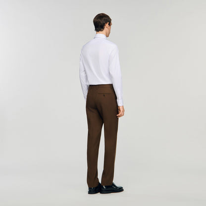 Sandro Wool trousers Tobacco Brown