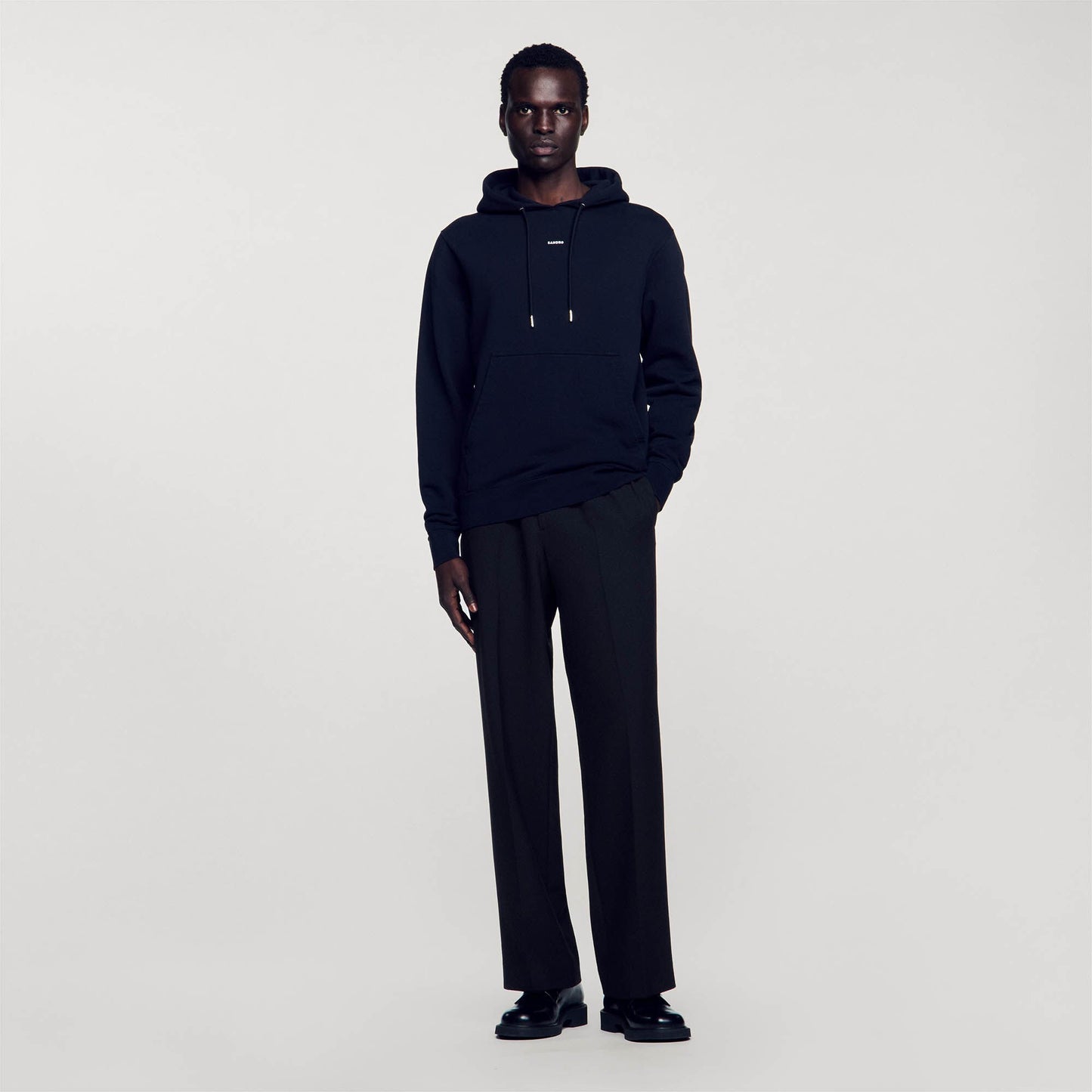 Sandro Embroidered hoodie Black
