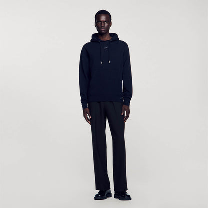 Sandro Embroidered hoodie Black