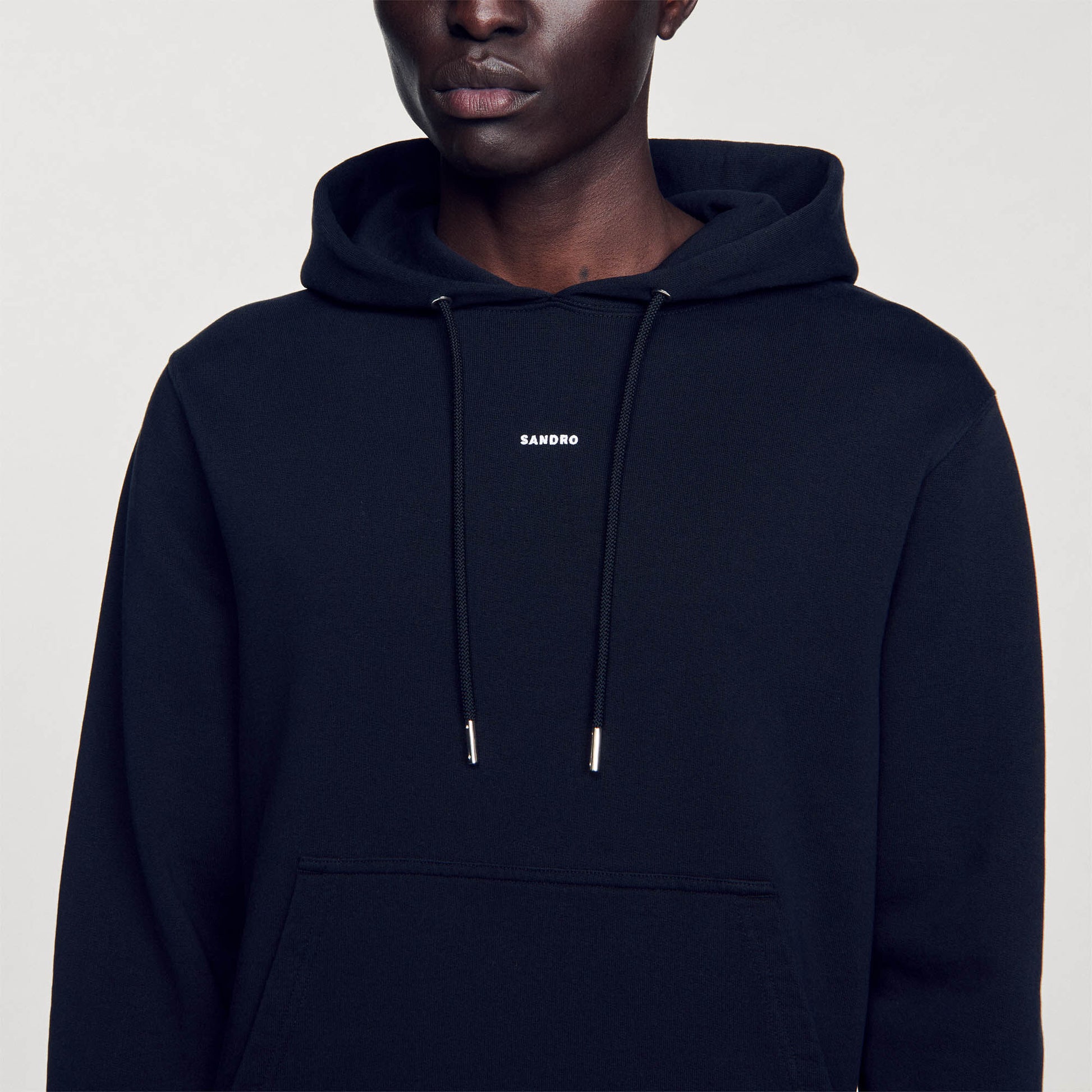 Sandro Embroidered hoodie Black