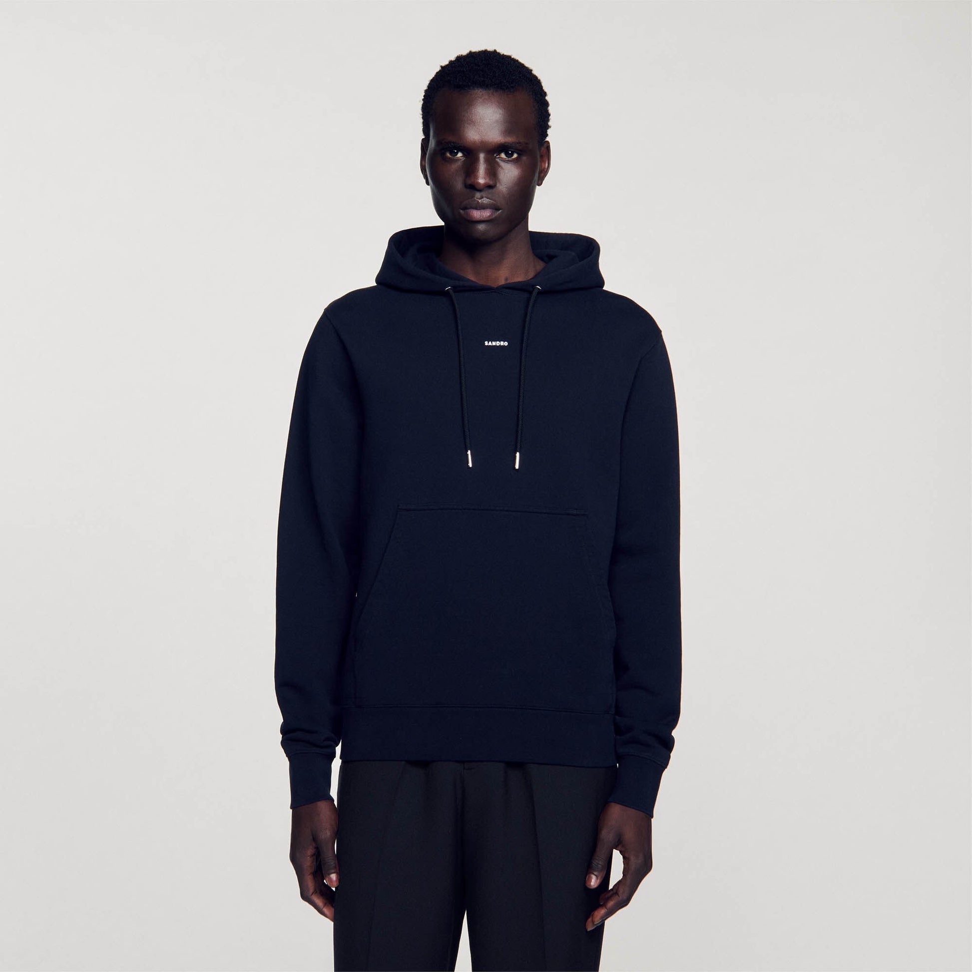 Sandro Embroidered hoodie Black