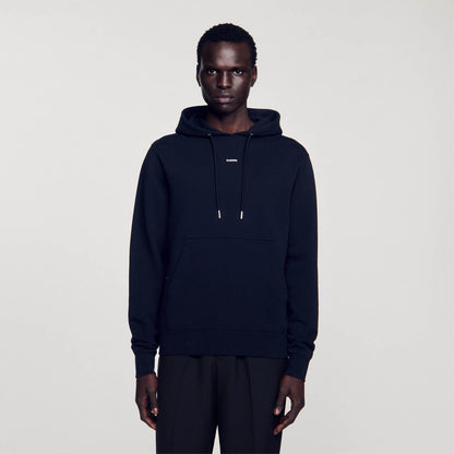 Sandro Embroidered hoodie Black