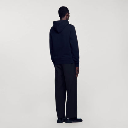Sandro Embroidered hoodie Black