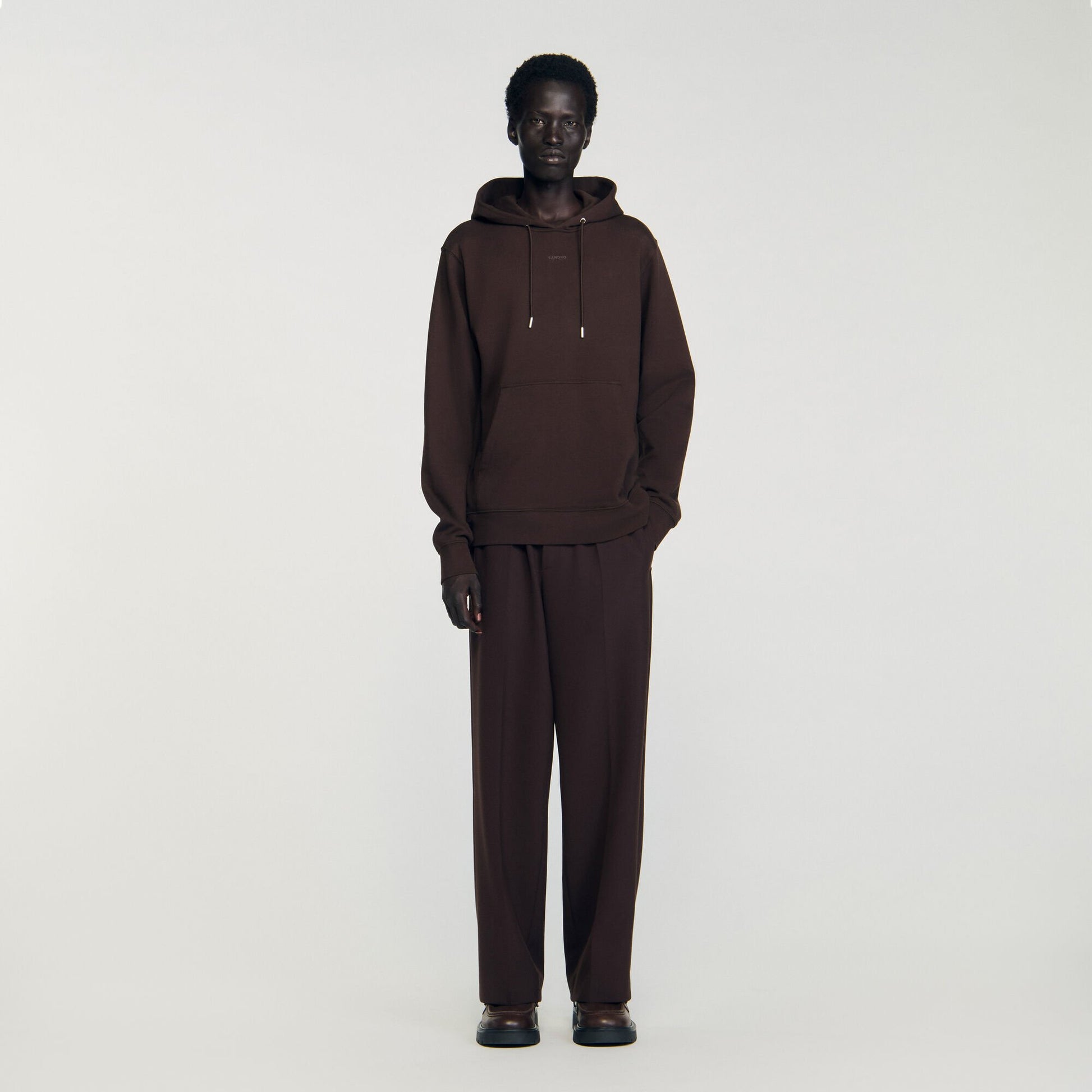 Sandro Logo hoodie Chocolate