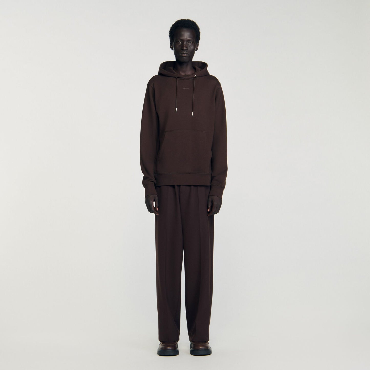 Sandro Logo hoodie Chocolate