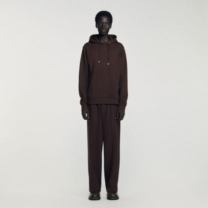 Sandro Logo hoodie Chocolate